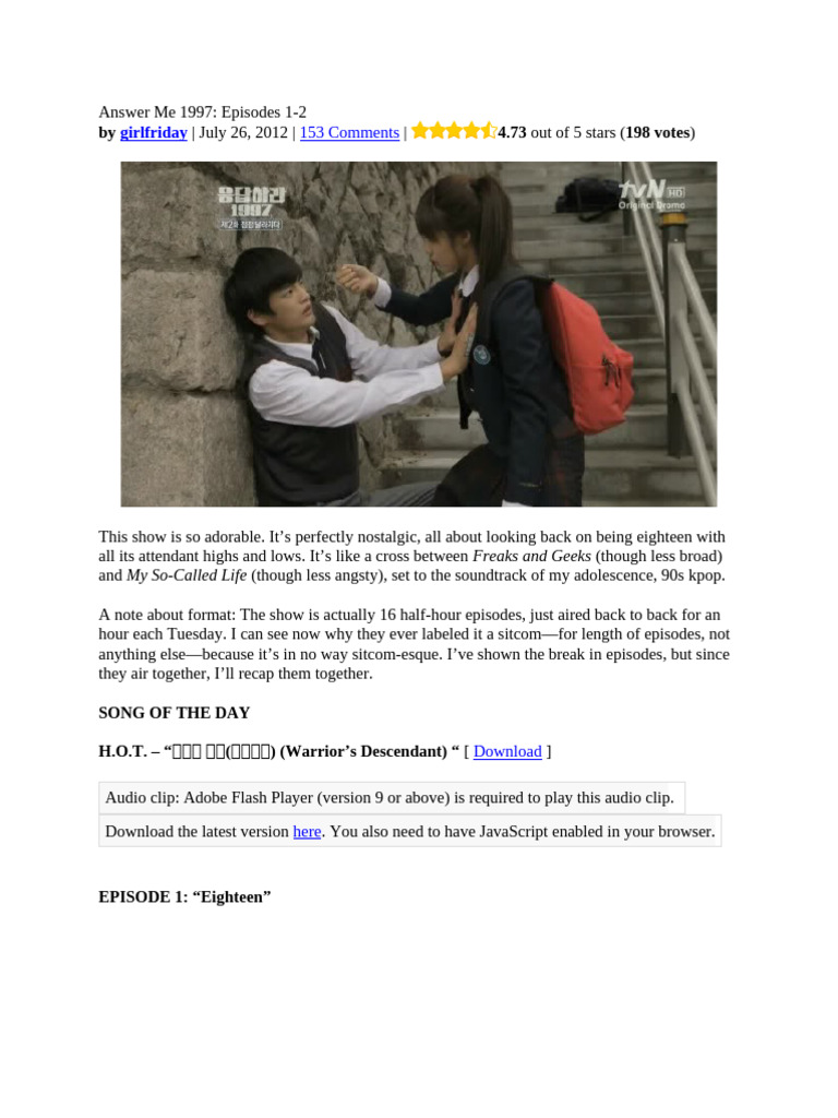 Answer Me 1997 Episodes 1-2 | PDF