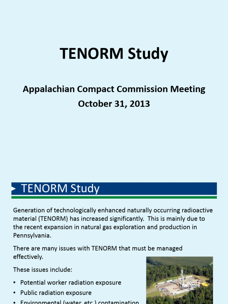 8 TENORM Study For Adv Com Mtgs Dja 9-10-2013 | PDF | Waste ...