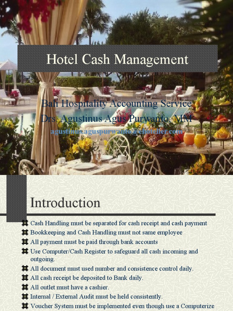 Hotel Cash Management Policy Template | PDF | Cheque | Banks
