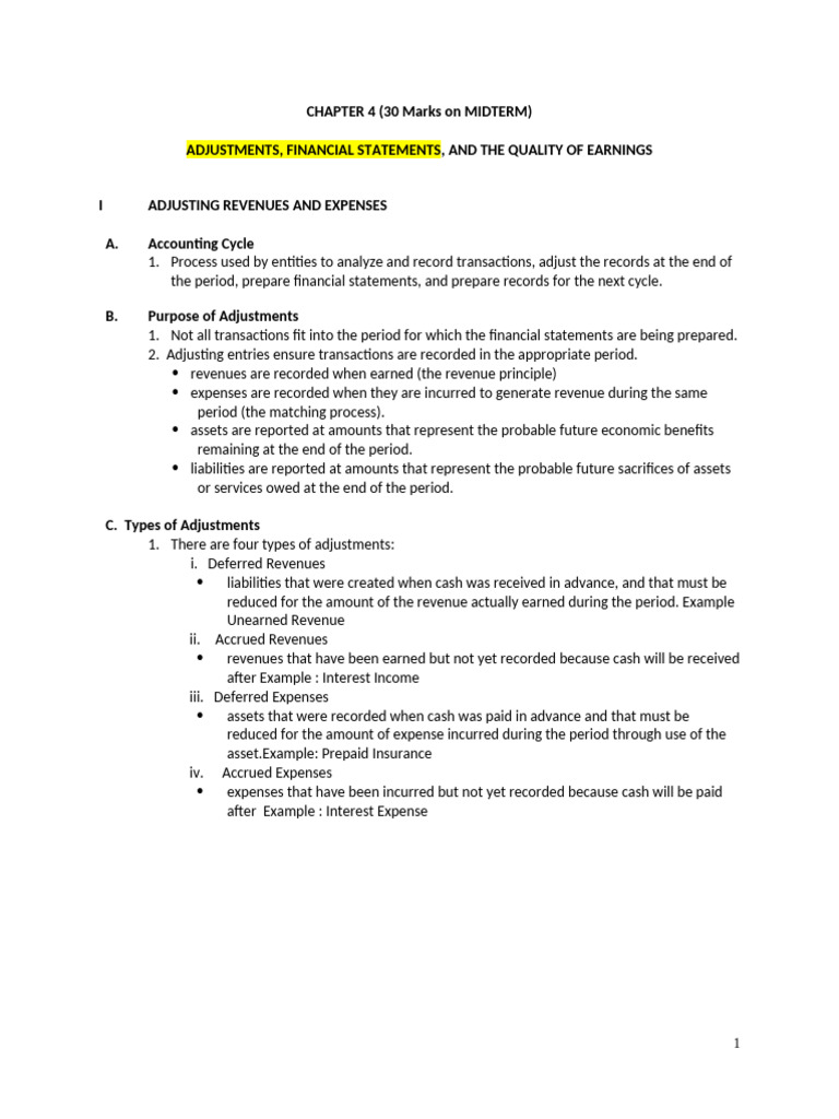 Financial Statement Adjustments Explained | PDF | Retained Earnings ...