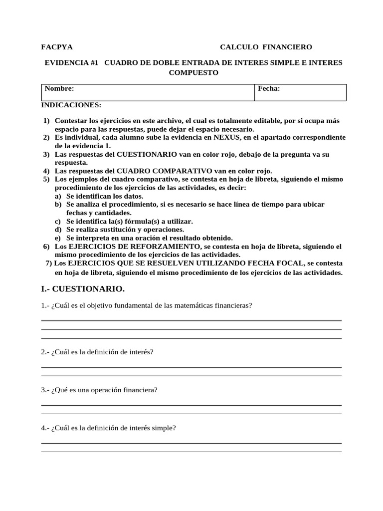 Ejercicios de Interés Simple y Compuesto | PDF | Interés | Finanzas ...