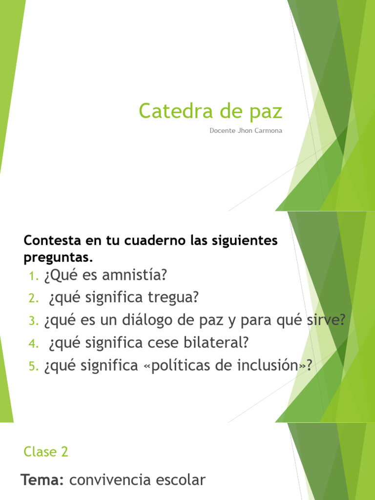 Educación para la Paz y Convivencia Escolar | PDF | Guerra de ...