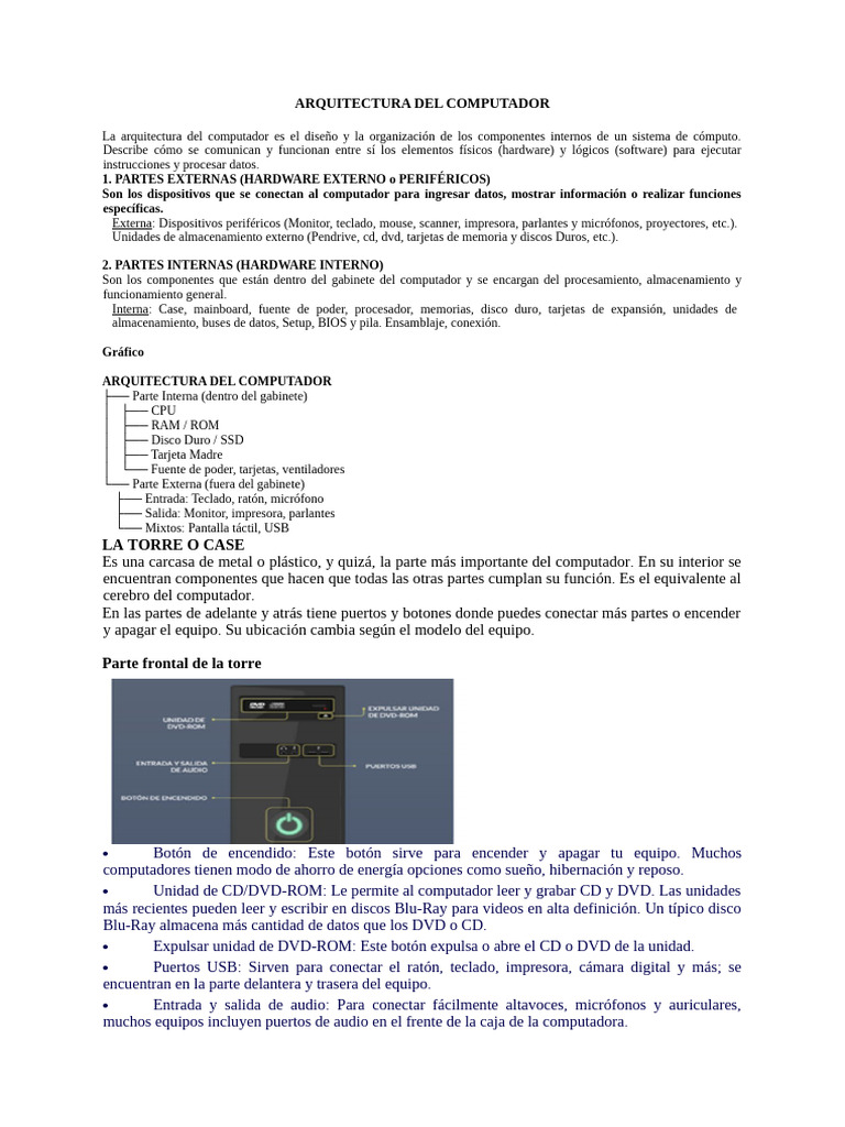 Arquitectura Externa del Computador | PDF | Hardware de la computadora ...