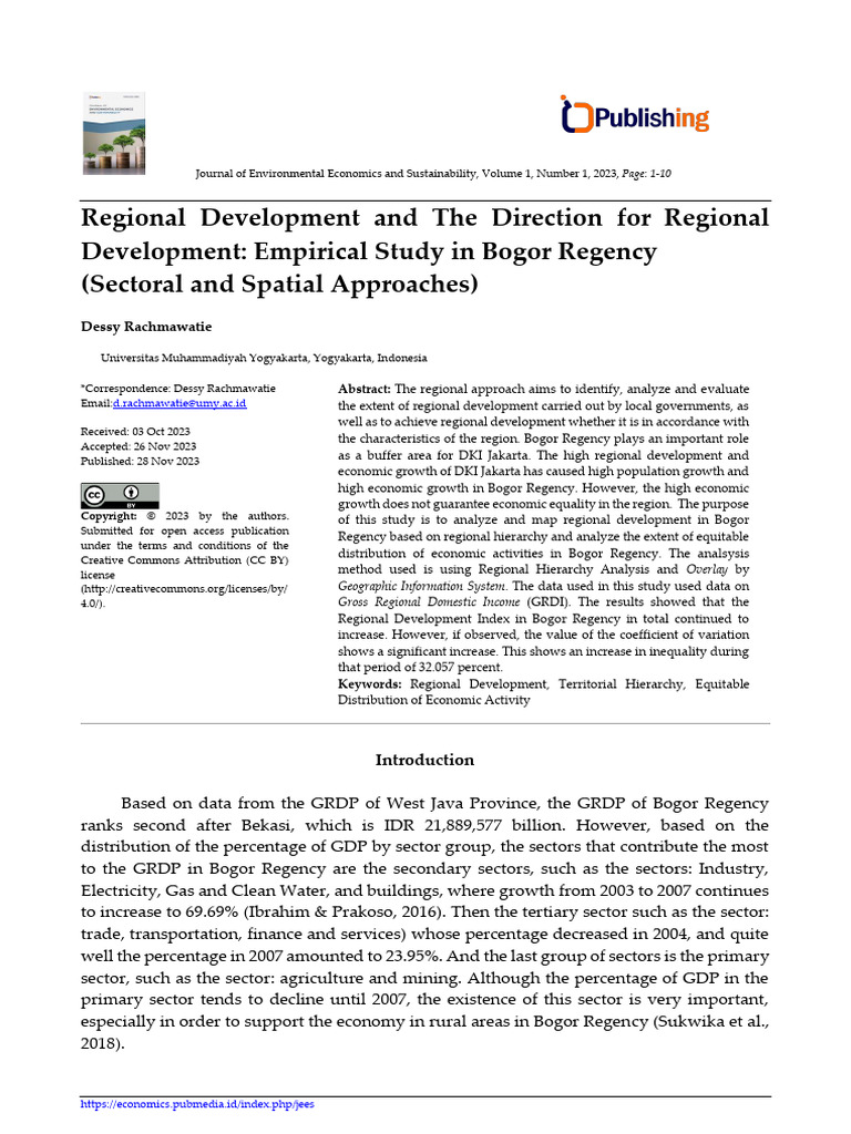 Regional Development in Bogor Regency | PDF | Infrastructure ...