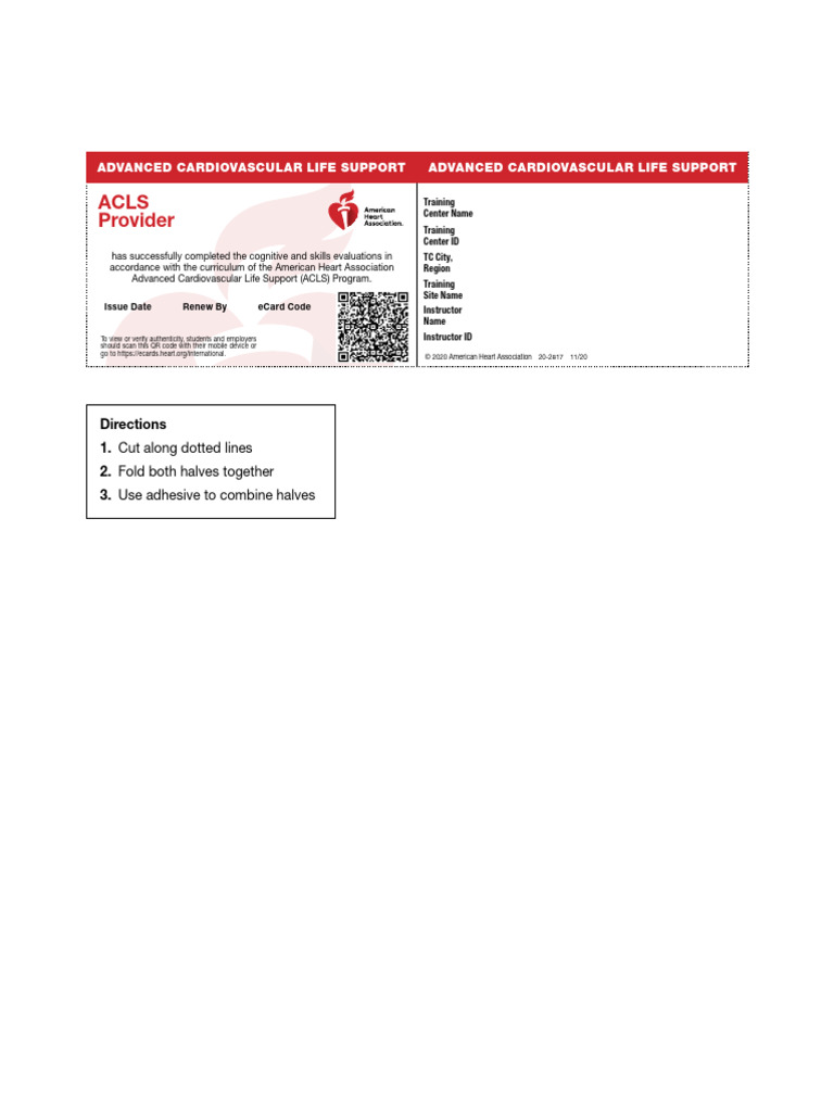 ACLS Certification eCard Details | PDF