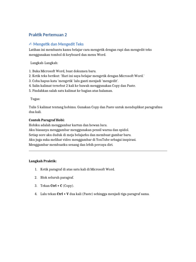 PERTEMUAN 2 (Mengedit Teks) | PDF