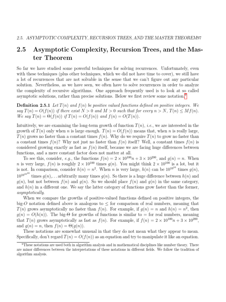 Asymptotic Complexity and Recursion Analysis | PDF | Computational ...