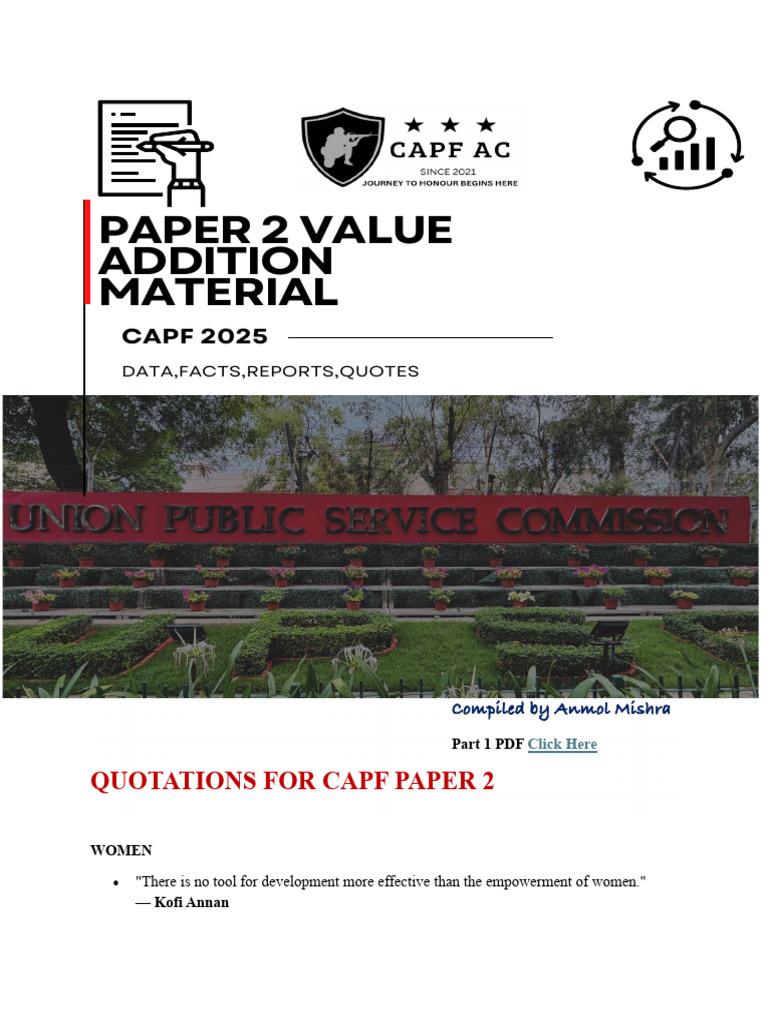 CAPF Paper 2 Quotations and Keywords Guide | PDF | Sustainability | City