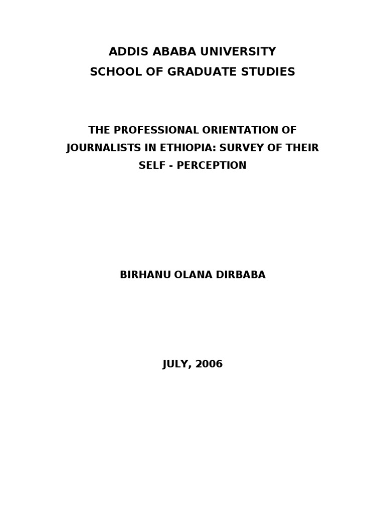 Draft Final Thesis Fullest Version | PDF | Profession | Journalism