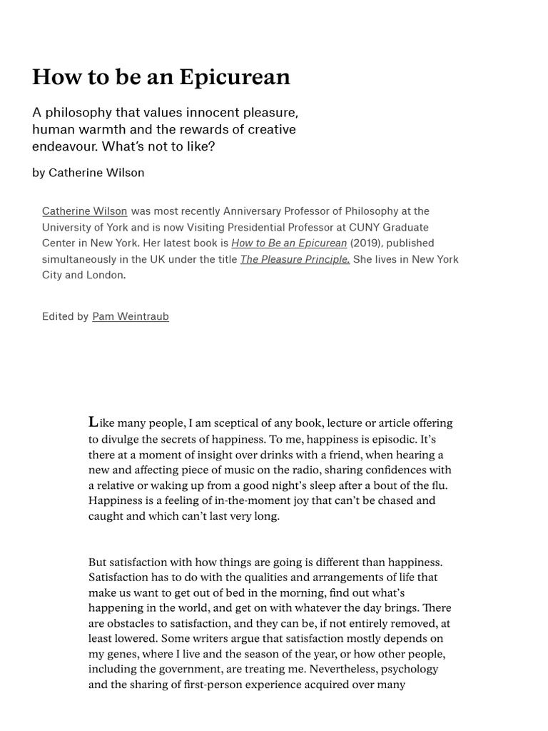 Exploring Epicurean Philosophy for Happiness | PDF | Stoicism