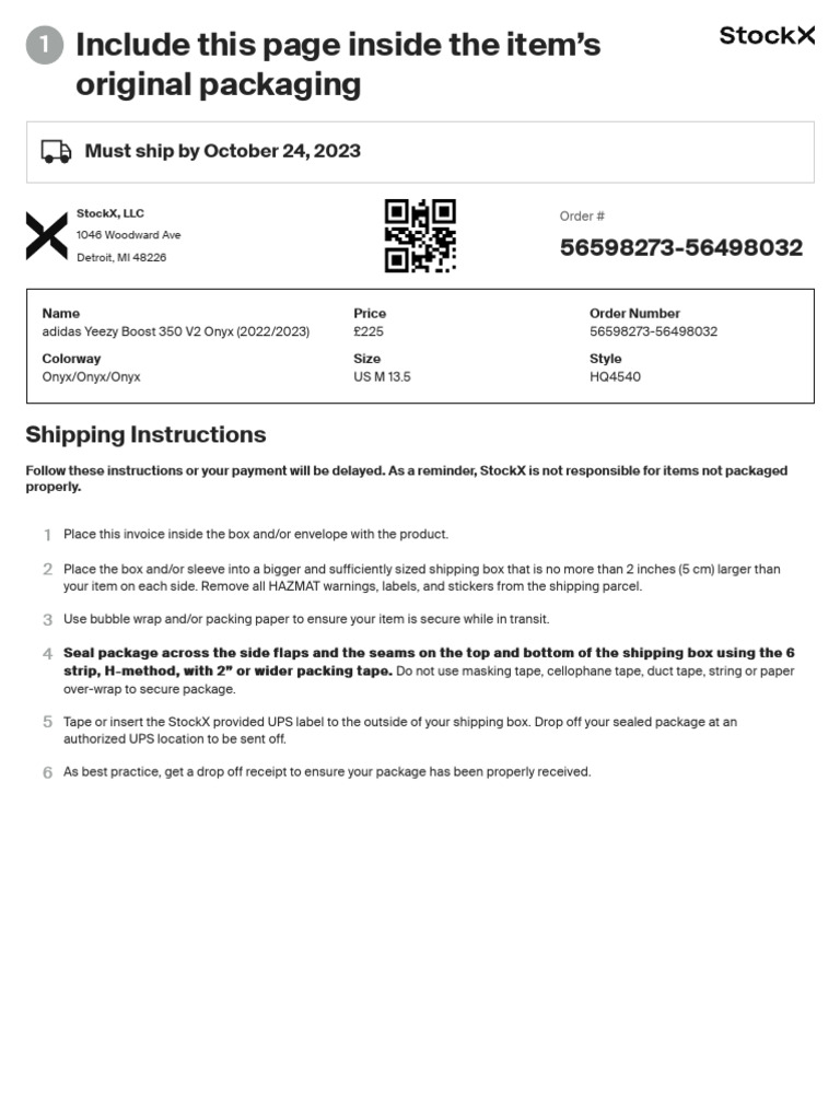 Shipping Instructions for Yeezy Order | PDF | Freight Transport