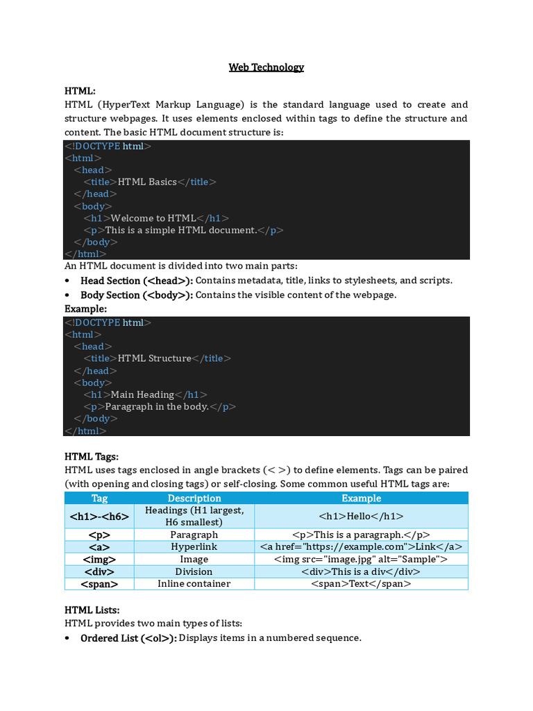 HTML and Java Basics Explained | PDF | Inheritance (Object Oriented ...