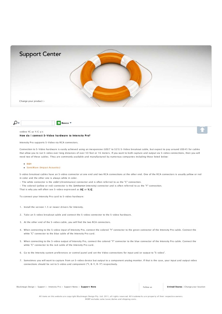 Black Magic Design SVideo Breakout Cables For RCA Connections PDF Electrical Connector