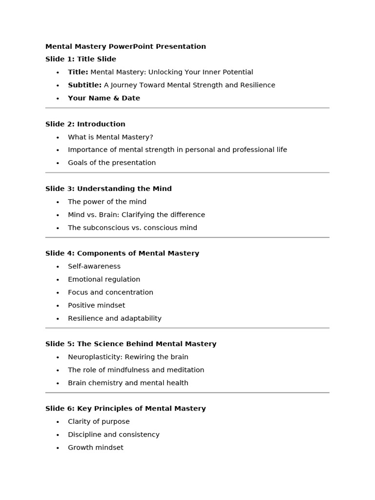 Mastering Mental Strength Techniques Pdf Mind Thought 