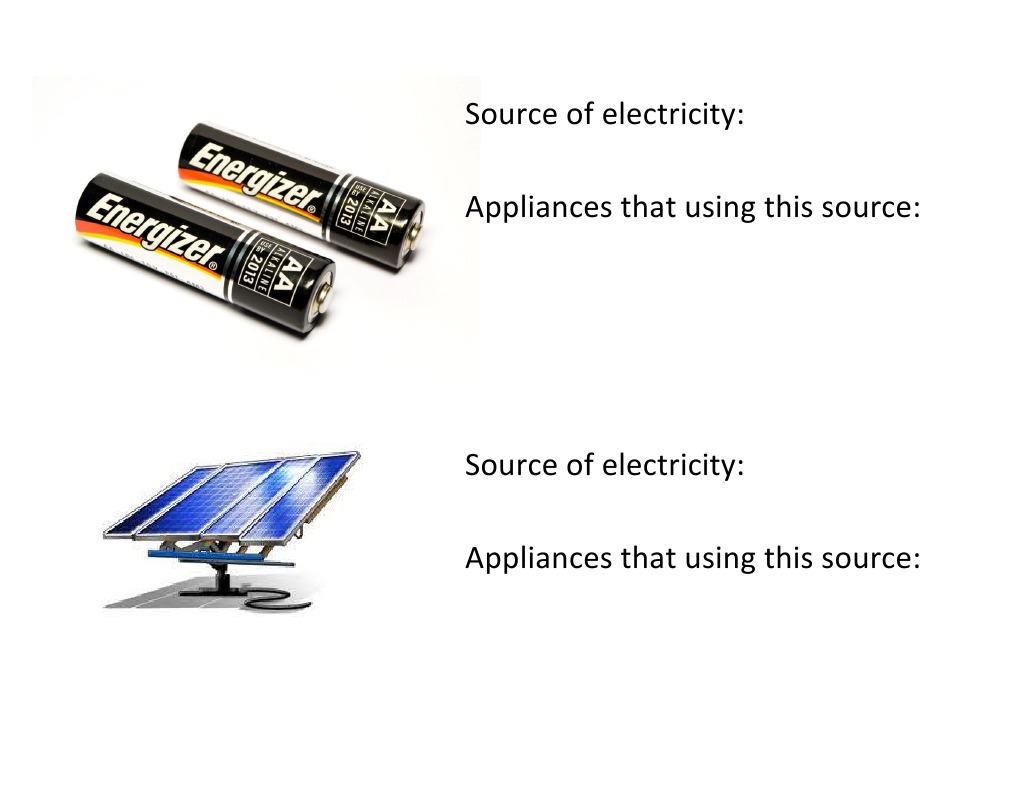 Electricity Sources and Appliances Guide | PDF