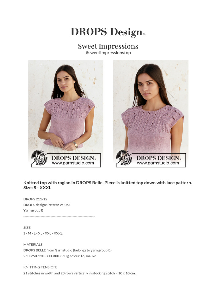 Sweet Impressions Knitting Pattern | PDF | Knitting | Knitting Needle