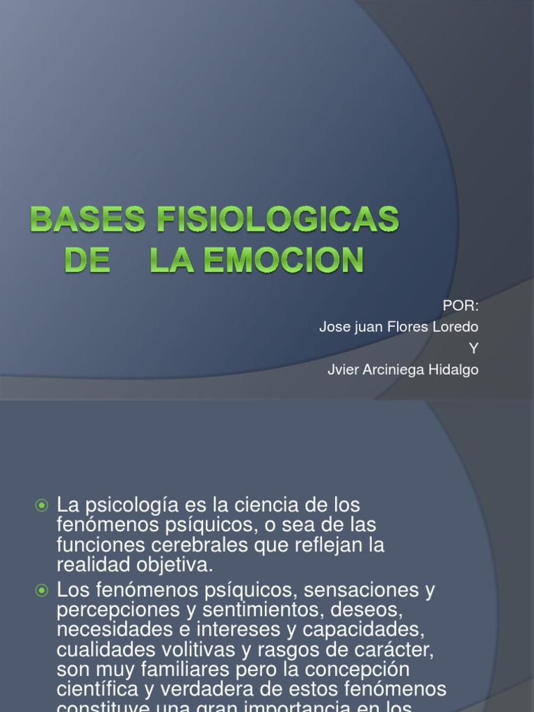Bases Fisiologicas de La Emocion | PDF | Las emociones | Glándula ...