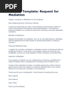 Mediation Request Letter Template | PDF | Mediation | Public Law