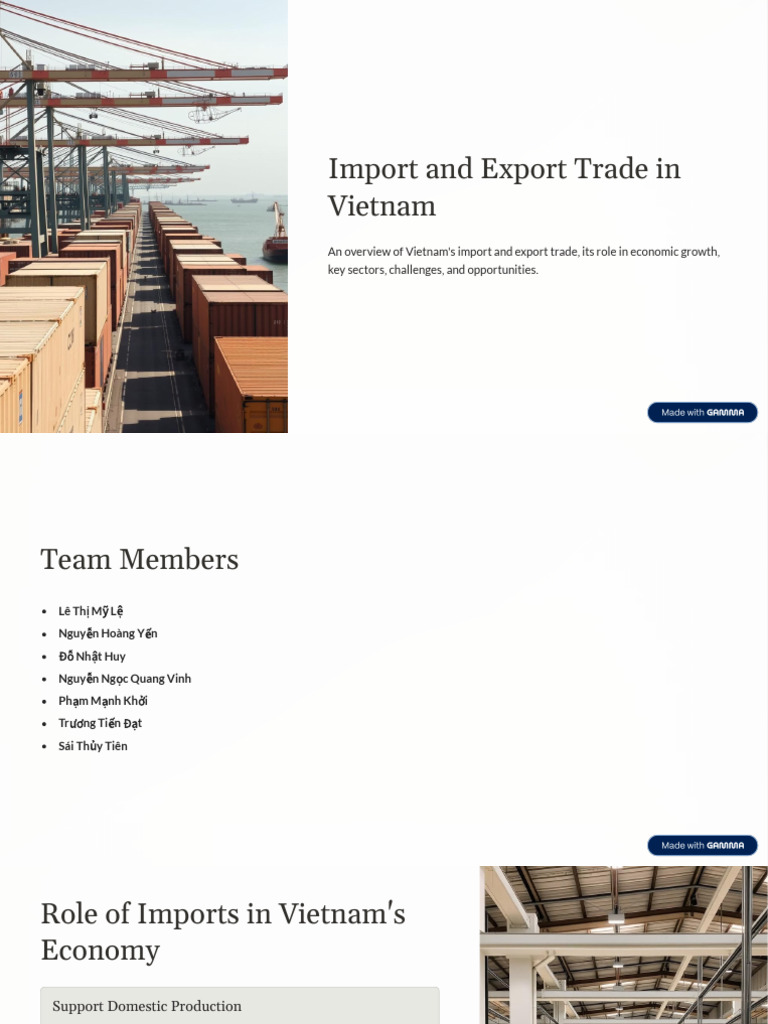 Vietnam's Import and Export Overview | PDF | Exports | Trade