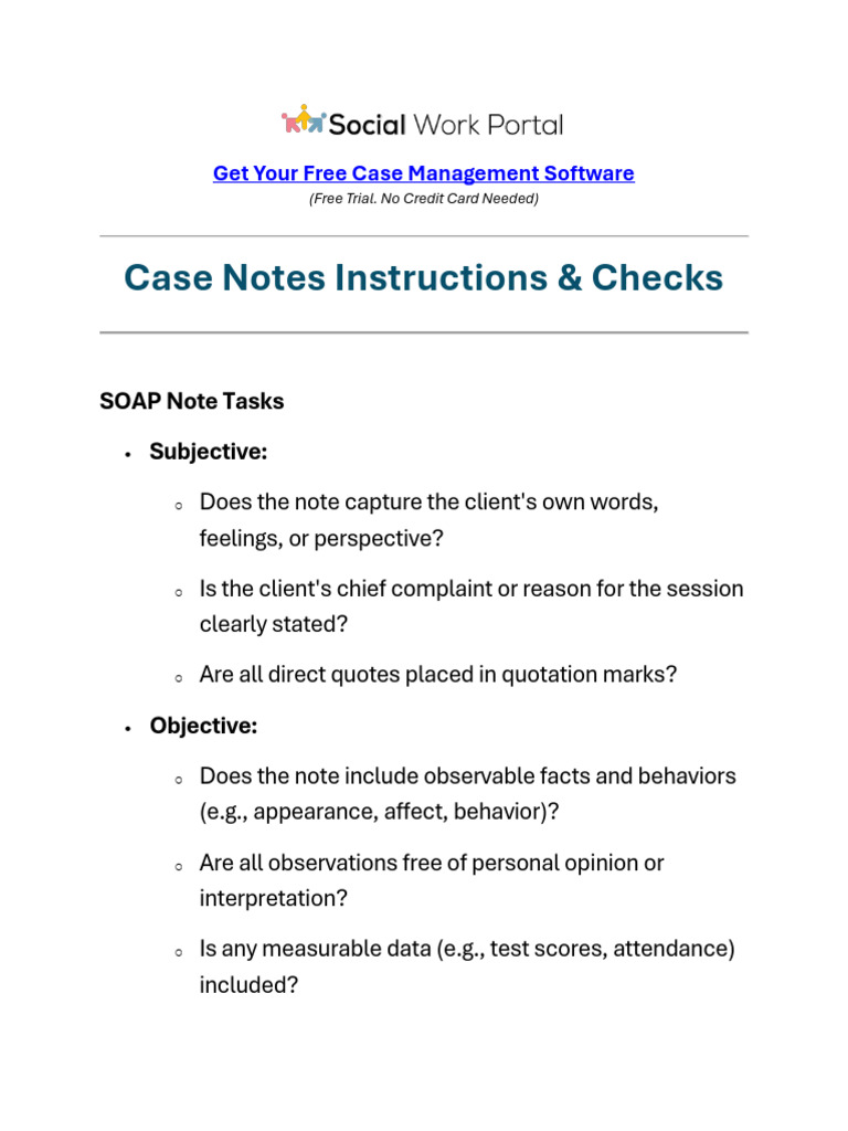 Case Notes Guide for Professionals | PDF | Goal | Data