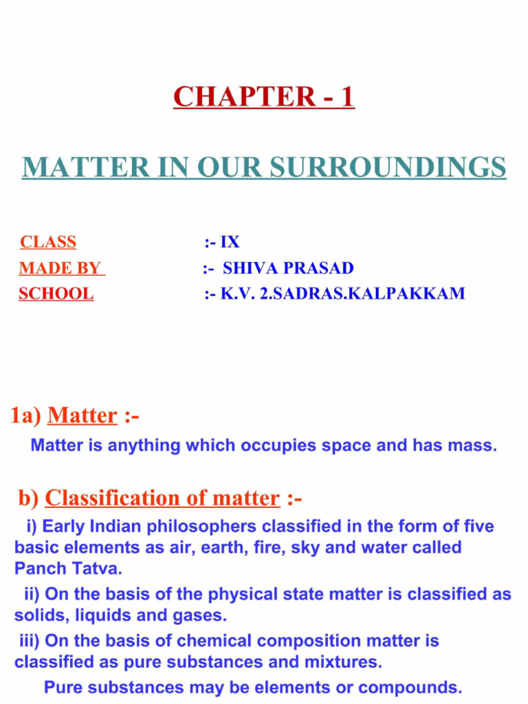 Matter in Our Surrounding | PDF