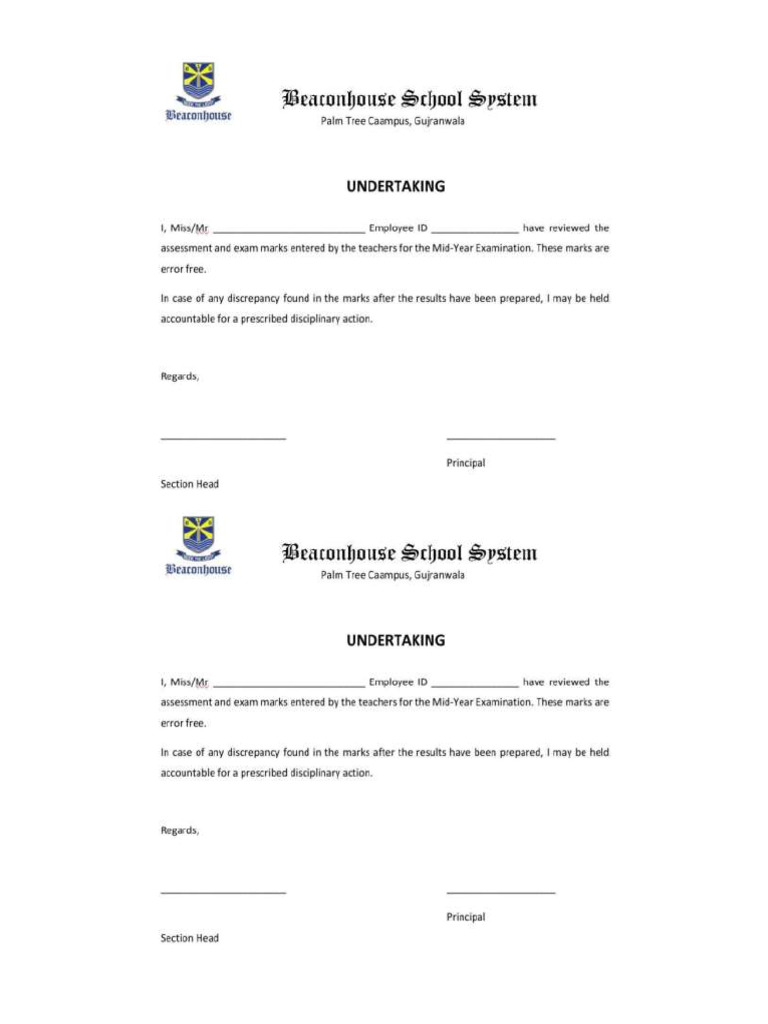Undertaking Form | PDF