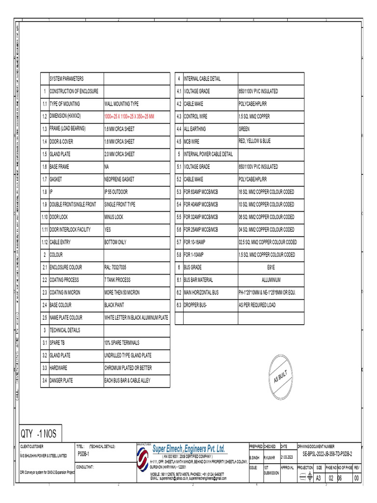 DRI Conveyor System Technical Details | PDF | Electricity ...