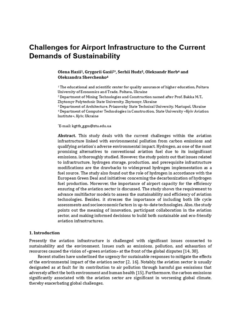 Sustainability Challenges in Airport Infrastructure | PDF ...