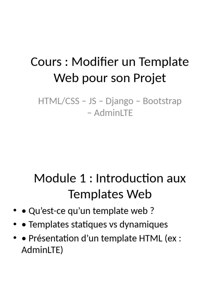 Modifier un Template Web avec Django | PDF
