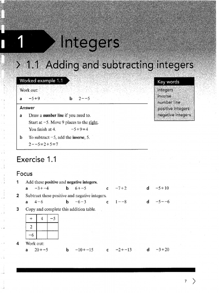Workbook 7 - Chapter 1 | PDF