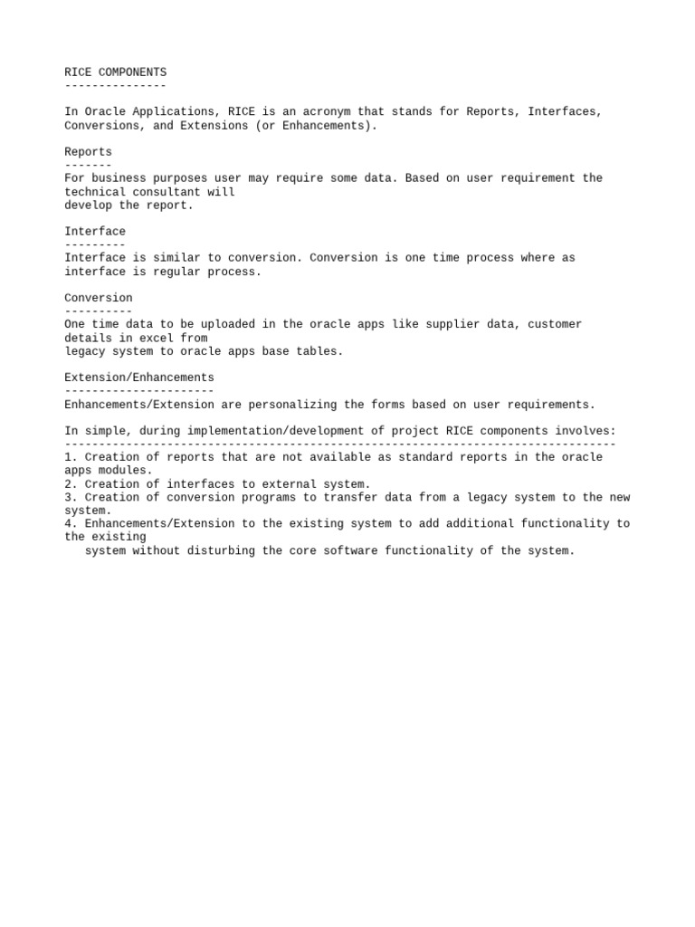 Understanding RICE Components in Oracle | PDF