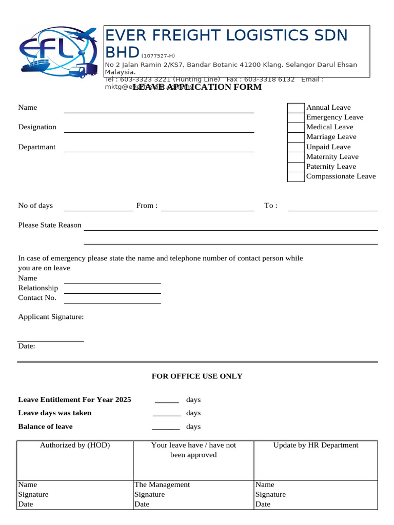 Leave Application Form Guide | PDF