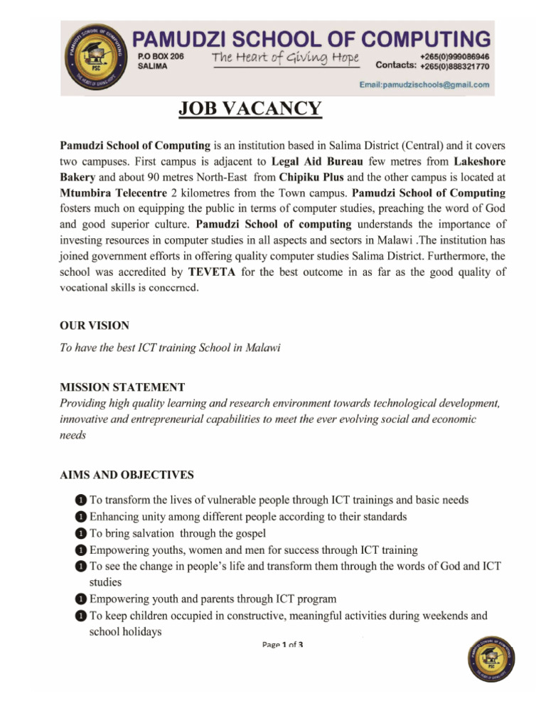 August Vacancy | PDF