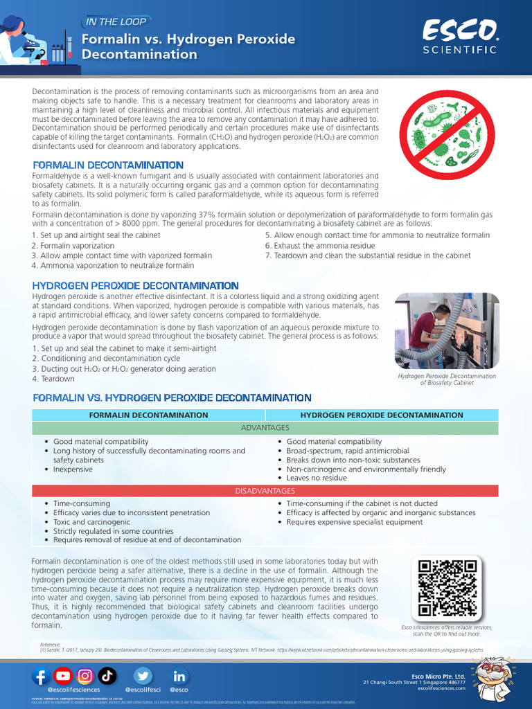 Formalin vs. Hydrogen Peroxide Decontamination | PDF | Formaldehyde ...