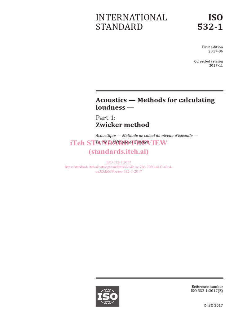 ISO 532-1: Loudness Calculation Methods | PDF | Bandwidth (Signal ...