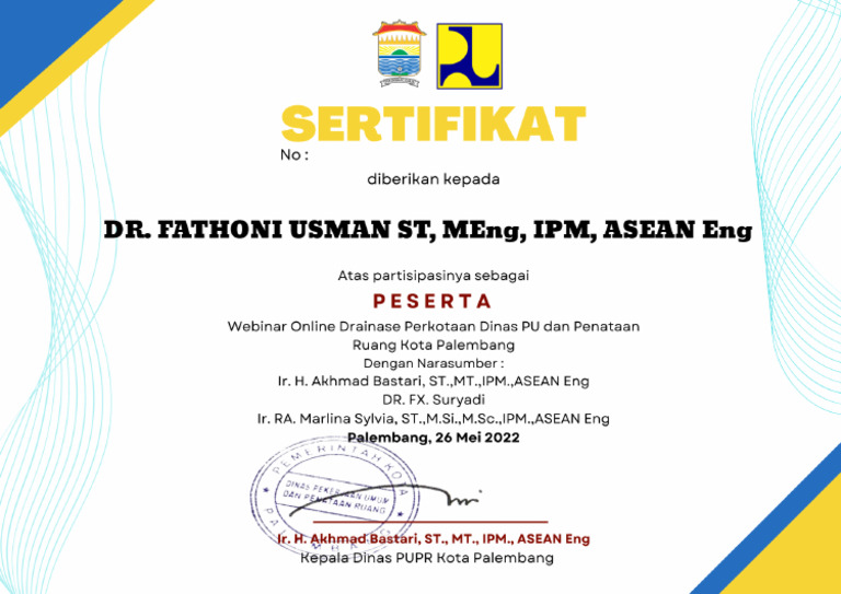 Dr. Fathoni Usman ST, Meng, Ipm, Asean Eng | PDF