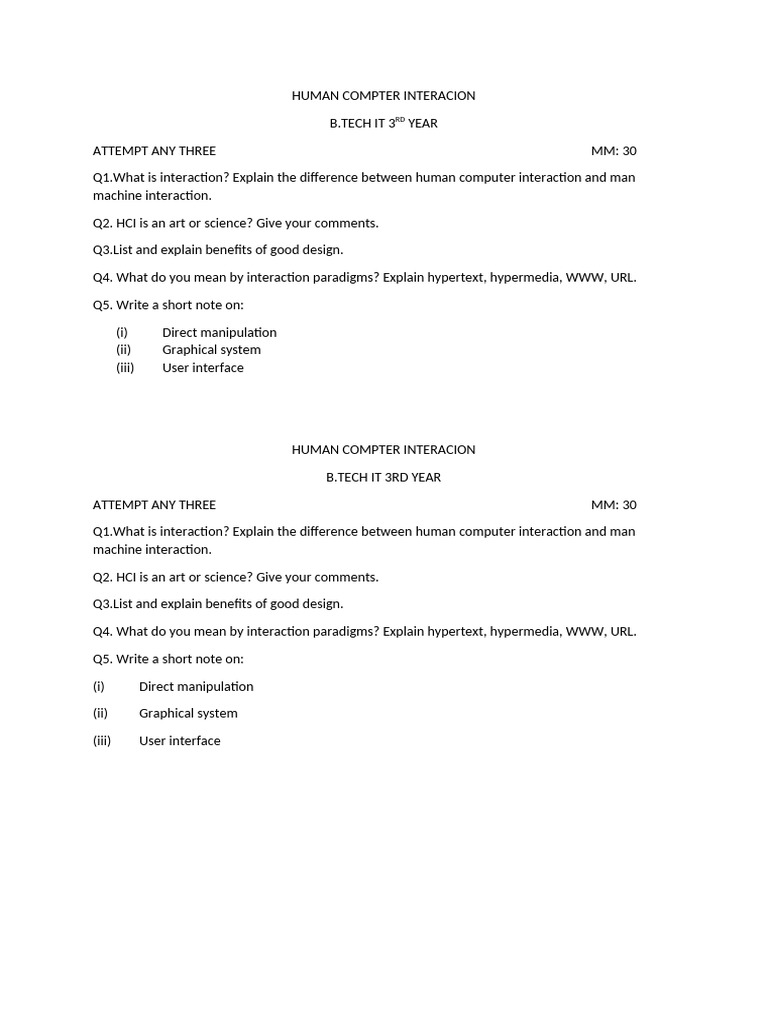 Human Compter Interacion | PDF