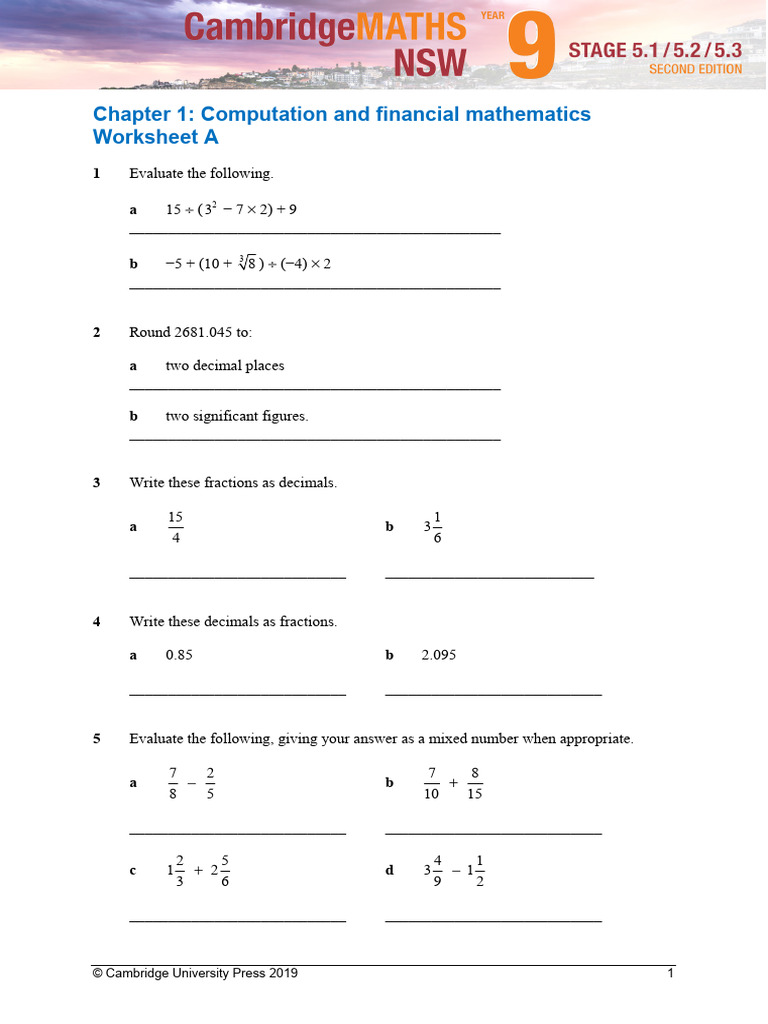 Financial Math Computation Worksheet | PDF | Discrete Mathematics ...
