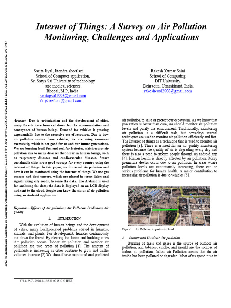 IoT Solutions for Air Pollution Monitoring | PDF | Air Pollution ...