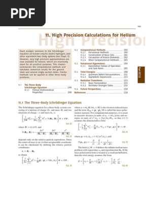 High Precision Helium Calculations | PDF | Schrödinger Equation