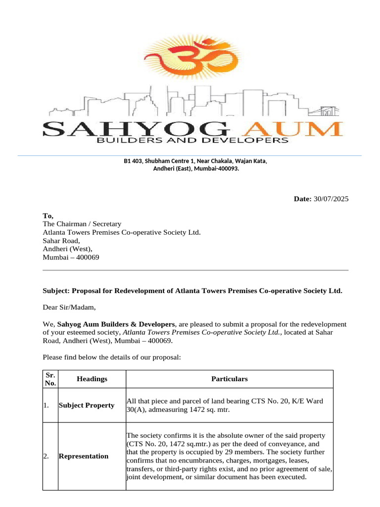 Atlanta Towers Redevelopment Proposal | PDF | Property Law | Private Law