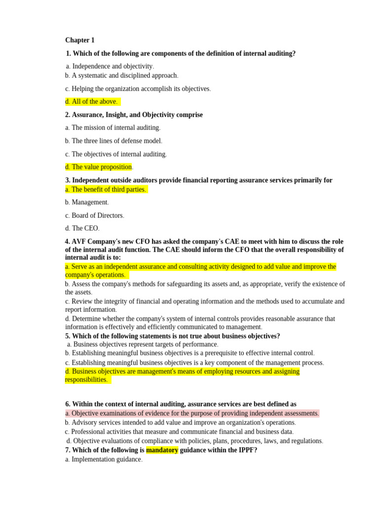 Internal Auditing Principles and Practices | PDF | Internal Audit ...