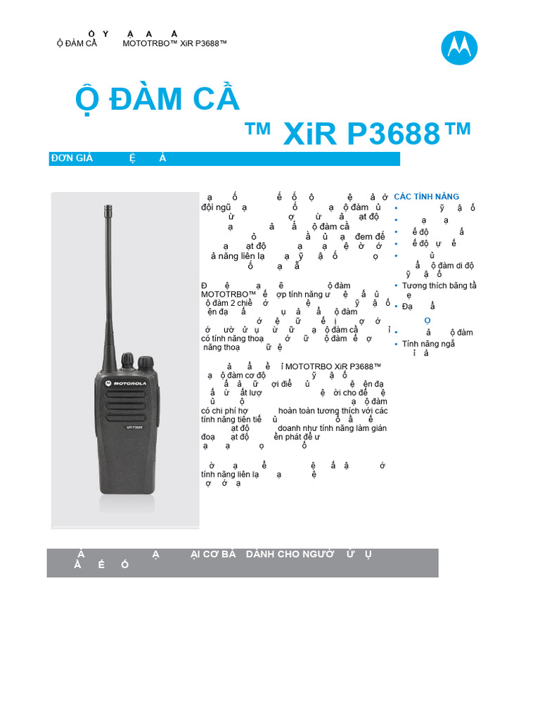 XiR P3688 (VN) | PDF