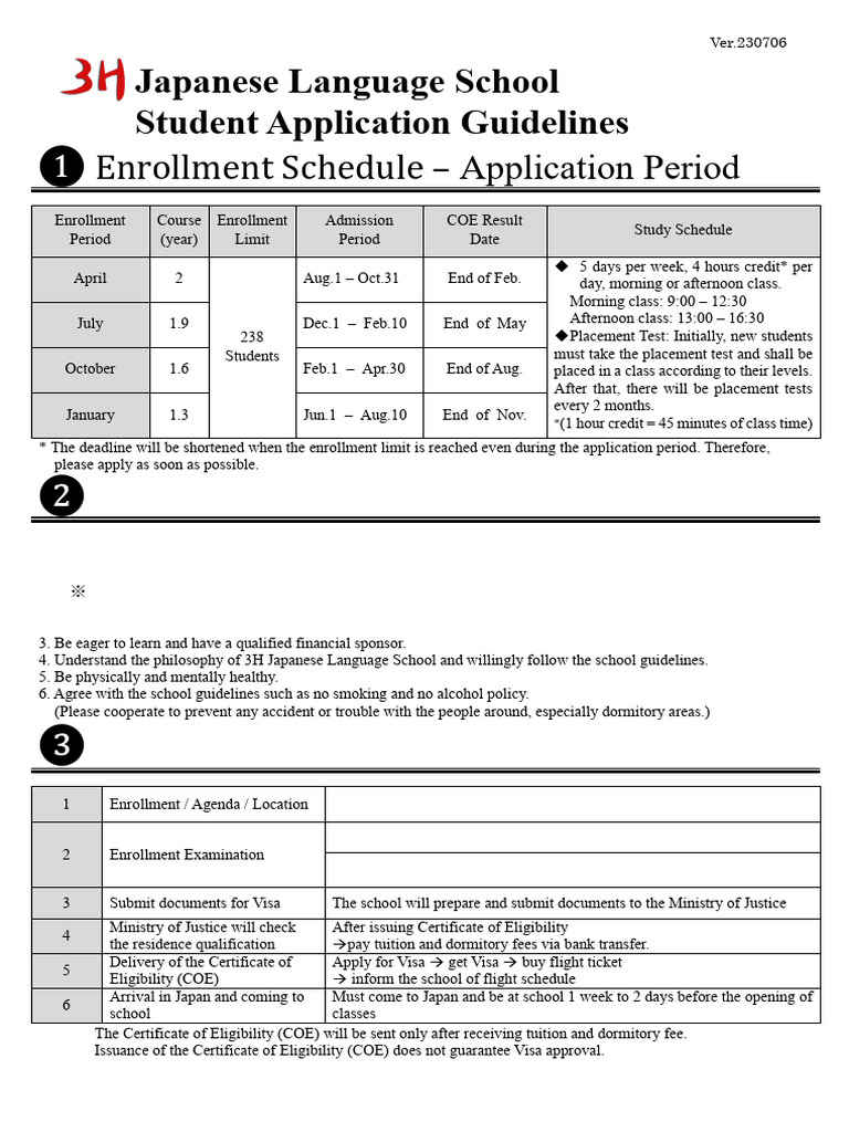Japanese Language School Enrollment Guide | PDF | Tuition Payments ...