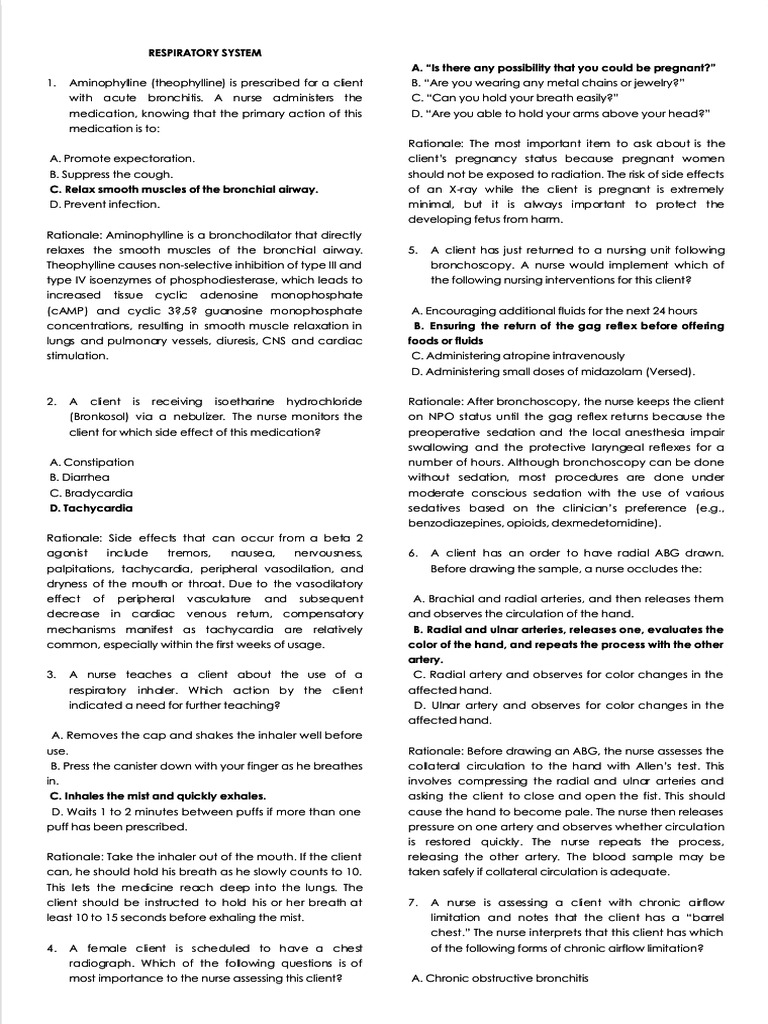 Respiratory System | PDF | Chronic Obstructive Pulmonary Disease ...