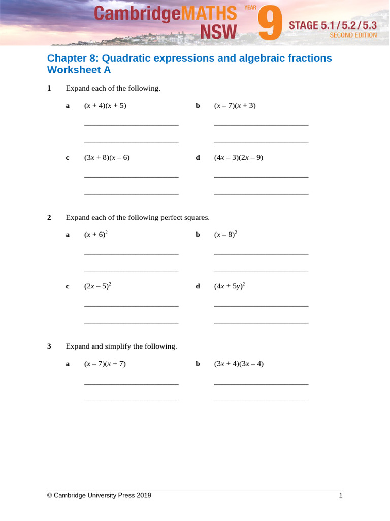 Quadratic Equations Factoring Worksheet | PDF | Factorization | Mathematics