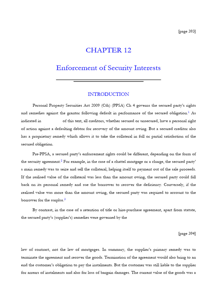 Australian Personal Property Securities Law ---- (Chapter 12 ...