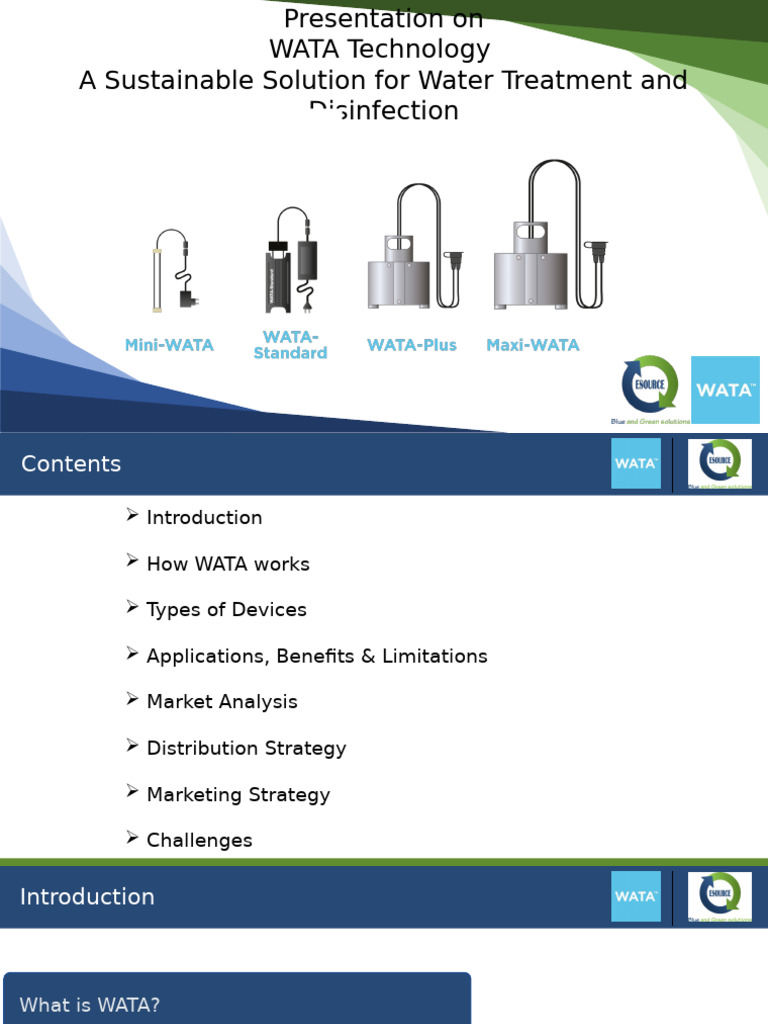 WATA Technology: Sustainable Water Solutions | PDF | Drinking Water ...