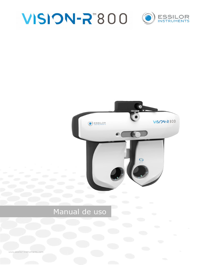 Manual de Uso Vision R800 Essilor | PDF | Ojo | Tornillo