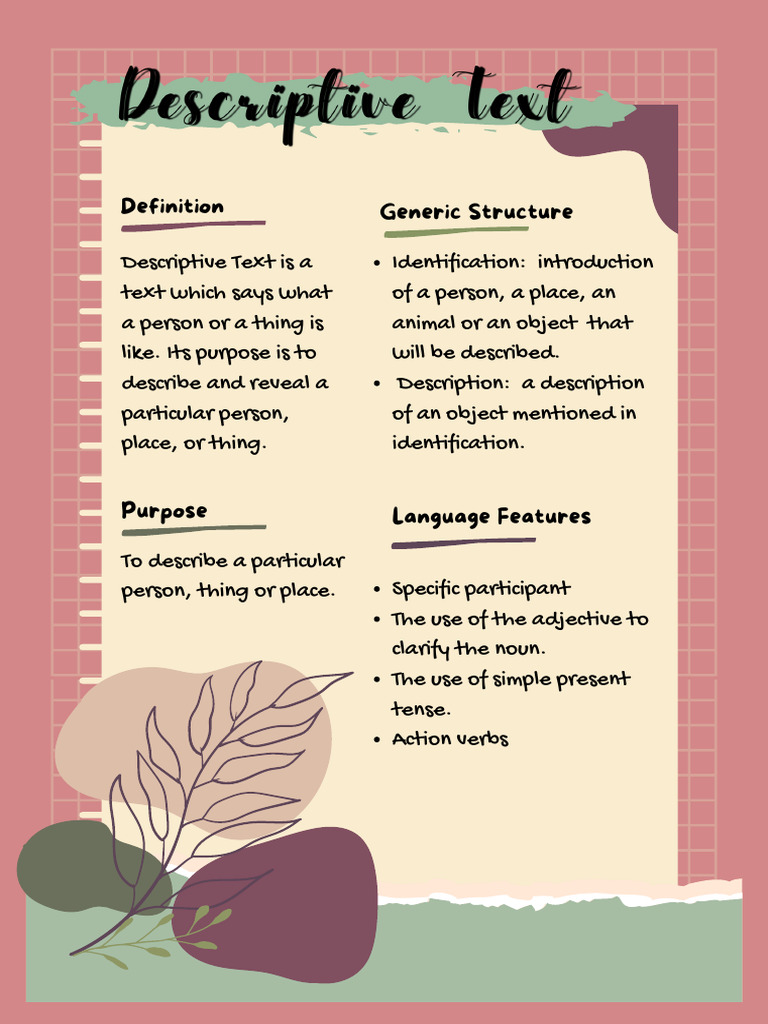 Understanding Descriptive Text Features | PDF
